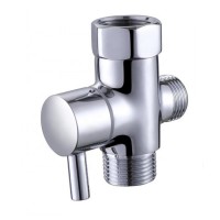 G 7/8" Brass Bidet T Valve 3 Way Shower Water Diverter Valve Bathroom Accessories Toilet Bidet T- Adapter Valve Chrome Finish