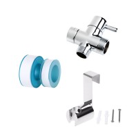 3 way T-adpater diverter shut off valve water control valve shower fittin 1x T-adapter valve 7/8 1x Bidet holder 1x plumber tape